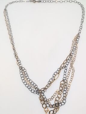 J. Crew Long Mixed-Metal Link Necklace in Gold and Black